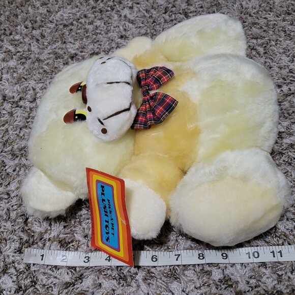 Vintage Teddy Bear 11 inch Plush Pick a Pet Plaid Bowtie Flat Stuffed Animal Toy - Picture 5 of 6